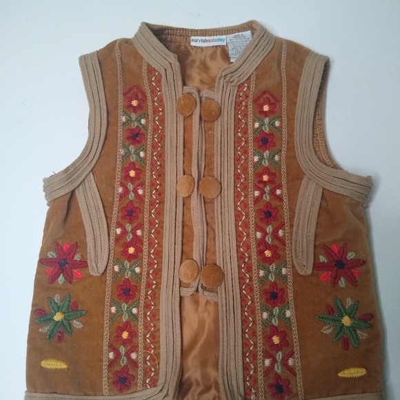 Vintage Mary Kate & Ashley Vest Brown Native American/Boho inspired XS 4/5 - Picture 1 of 5
